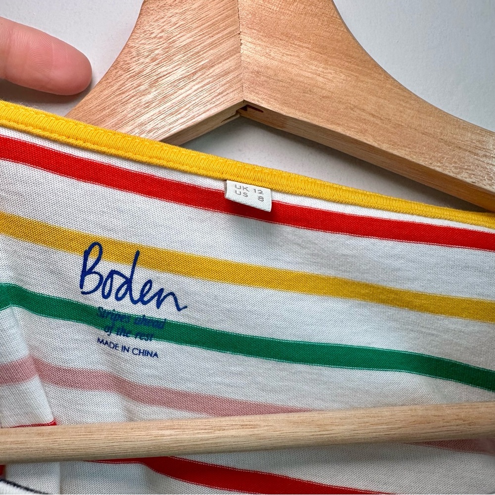 Boden Rainbow "Stripes Ahead Of The Rest' Shirt - Picture 4 of 5